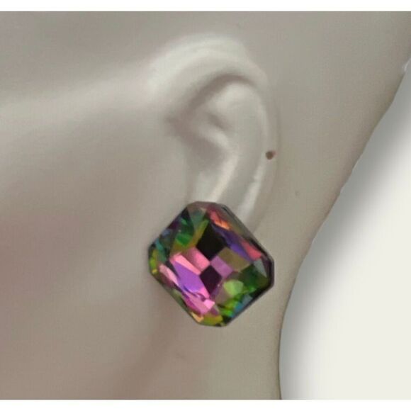 Bundle Sale 3 for $15 | Large Sparkly Watermelon Colored Bling Earrings - Picture 4 of 6